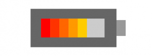 battery with coloured bars to indicate charge